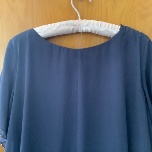 Sz 14P Tiered Ruffle Chiffon Dress Smoky Grey - Picture 6 of 12